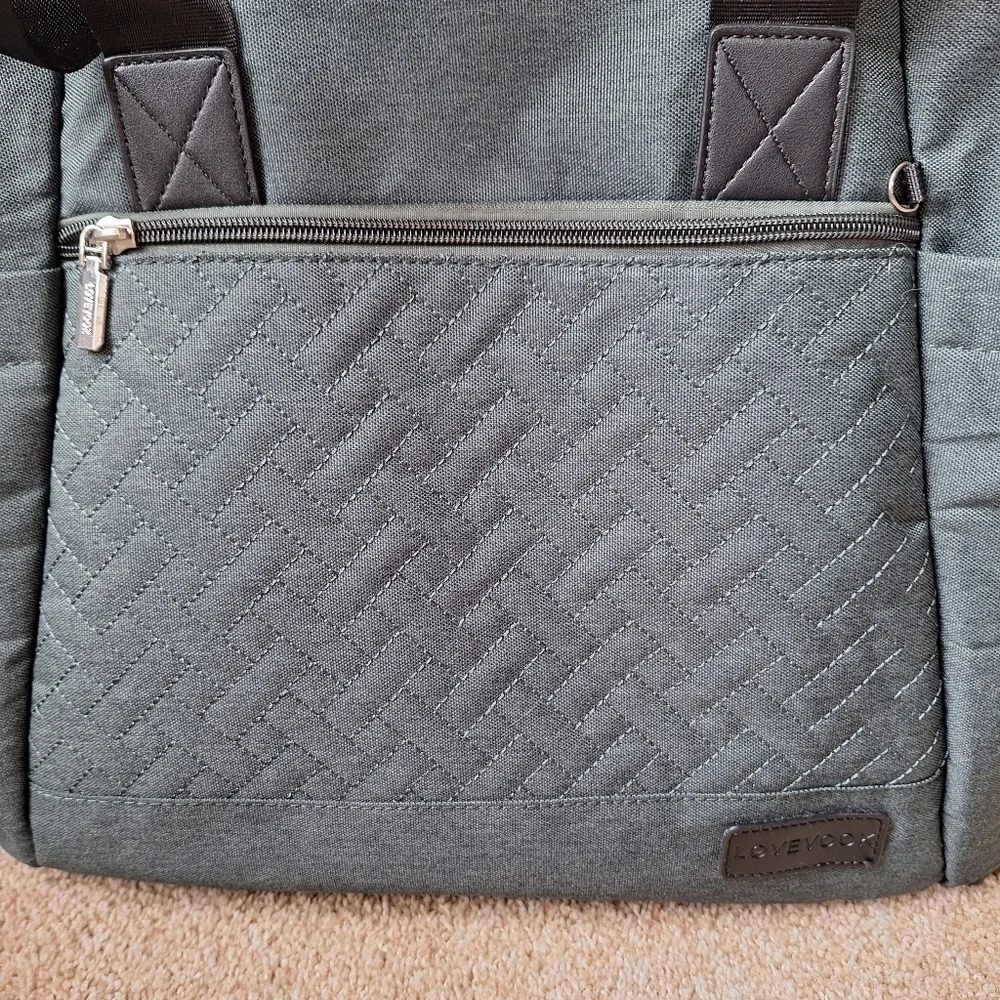 Lovevook Diaper Tote bag Shoulder Strap Dark Green Large Zip Closure